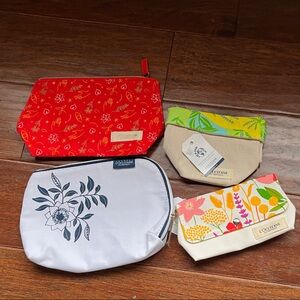 L'OCCITANE Red, White, and Floral Cosmetic Bags Set